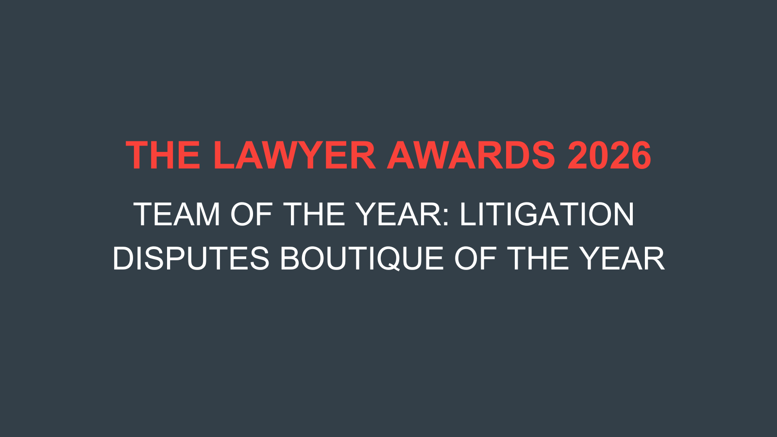 The Lawyer Awards 2026