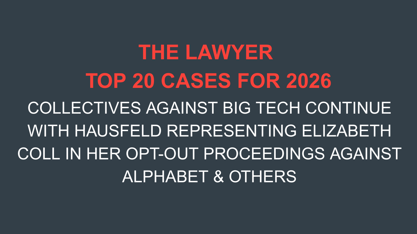 The Lawyer Top 20 Cases 2026